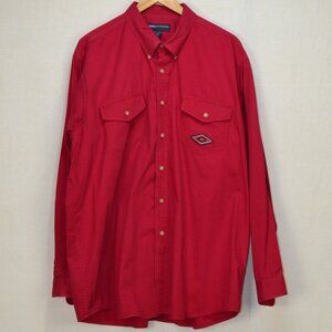 Vintage Western Red Brush Popper shirt embroidery 100% cotton